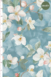 Watercolor Soft Romantic Flowers Patterned Digital Printed Fabric